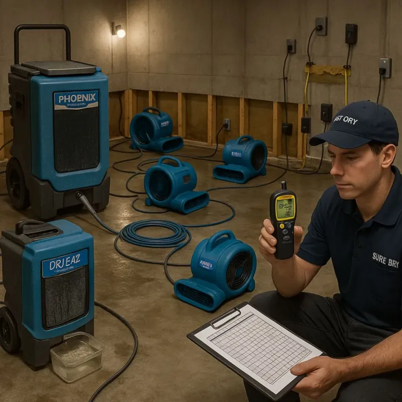 Structural Drying and Dehumidification process in Eastham, MA